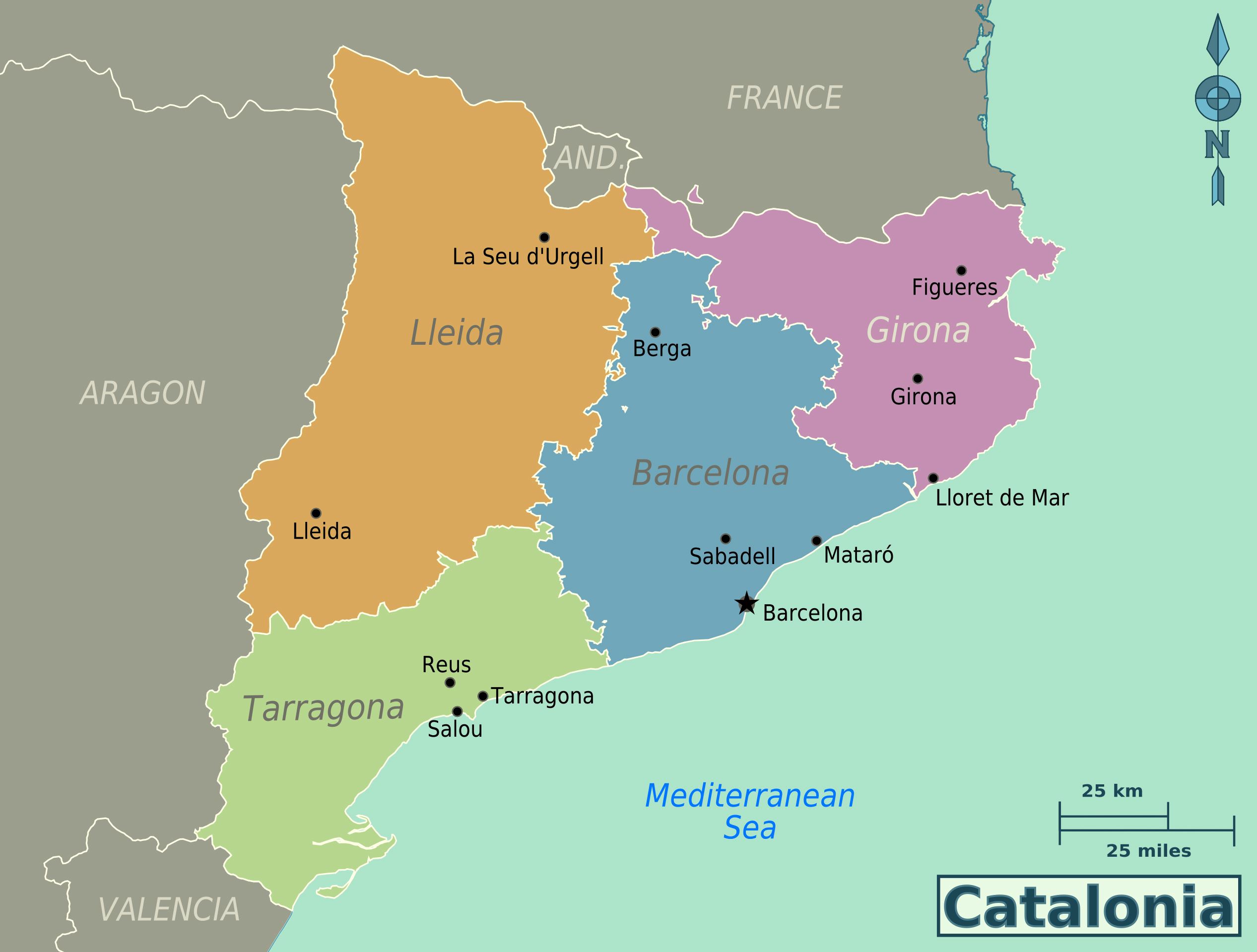 Carte de la Catalogne